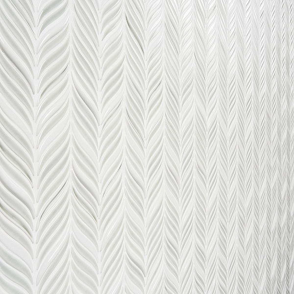 Nabi Alula Tundra Gray Chevron Crackled Glossy Glass Mosaic Tile