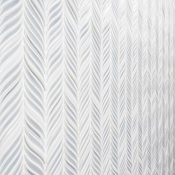 Nabi Alula Arctic Blue Chevron Crackled Glossy Glass Mosaic Tile