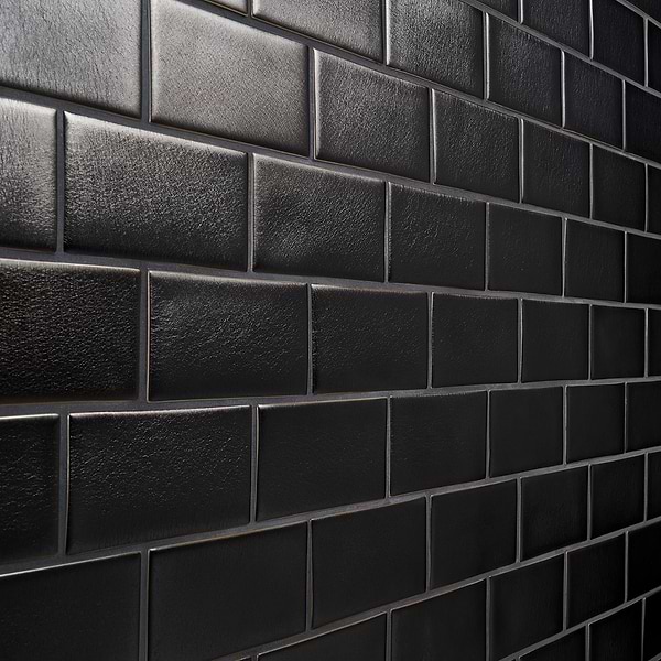Nabi Subway Metallic Gunmetal Gray 3x6 Matte Glass Tile