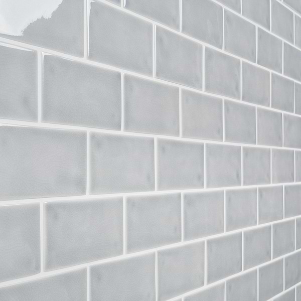 Nabi Subway Arctic Blue 3x6 Crackled Glossy Glass Tile