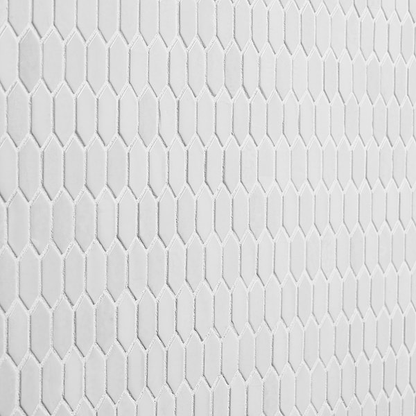 Flicker Rain White 1/4" x 1" Polished Glass Mosaic Tile