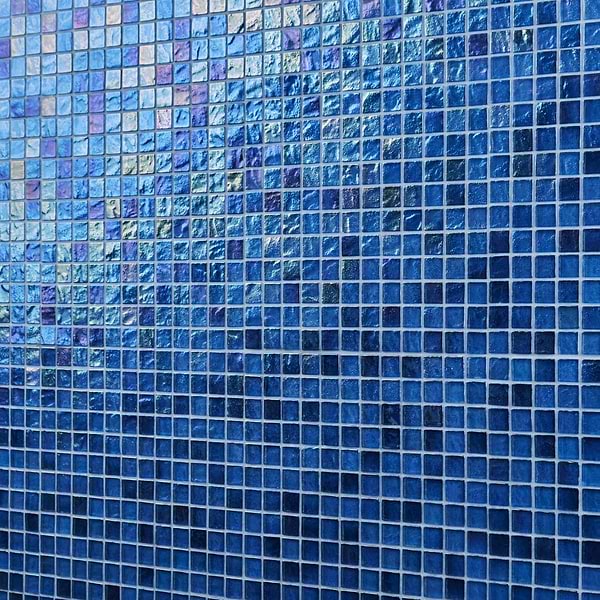 Splash Lagoon Blue 1x1 Polished Glass Mosaic Tile