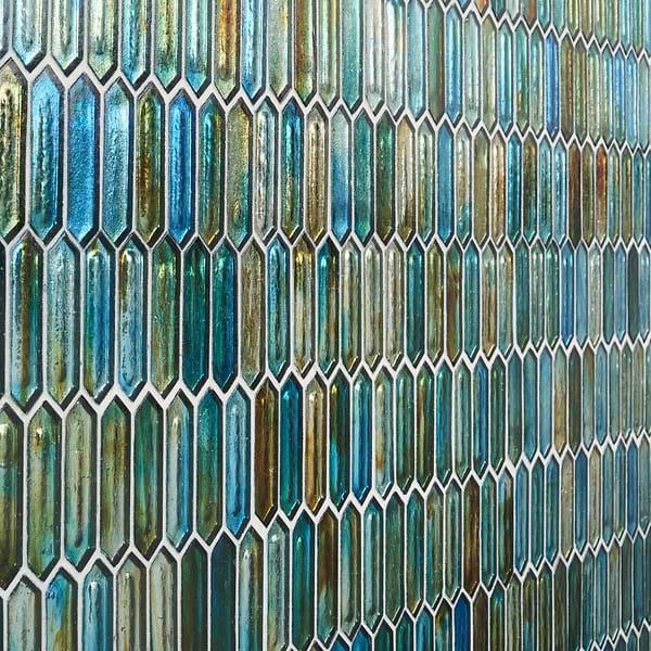 Komorebi Picket Juneau Spring Multicolor 1x3 Polished Glass Mosaic Tile