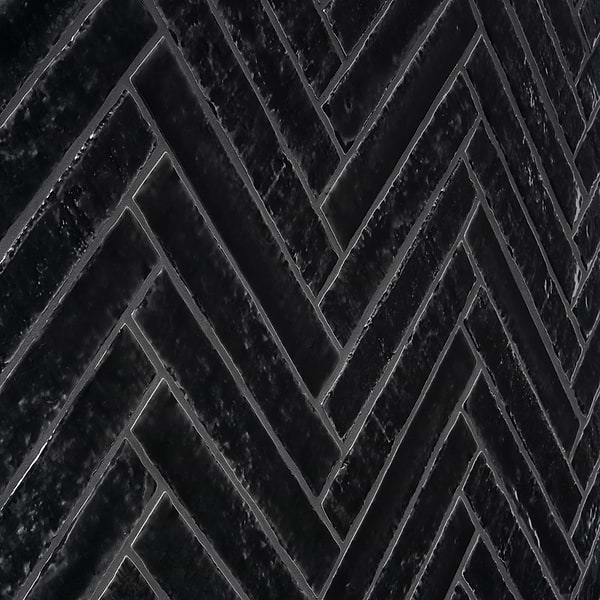 Wabi Sabi Coal Black 1.5x9 Glossy Ceramic Tile