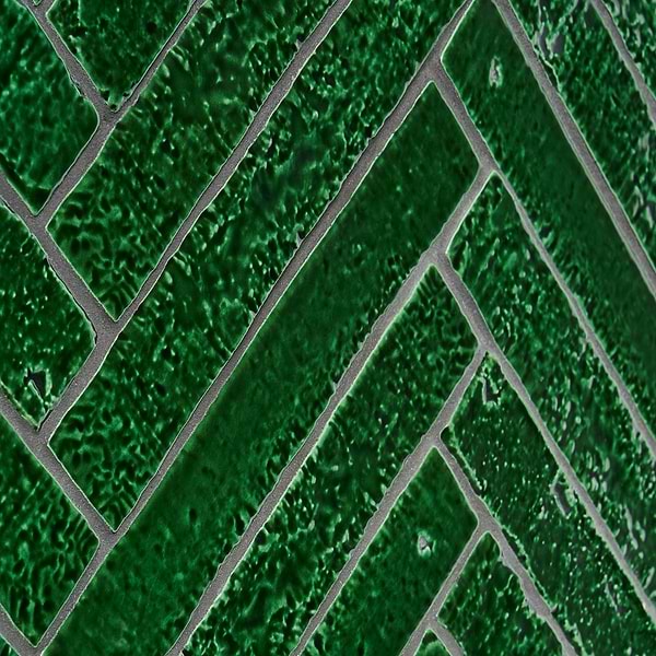 Wabi Sabi Emerald Green 1.5x9 Crackled Glossy Ceramic Tile