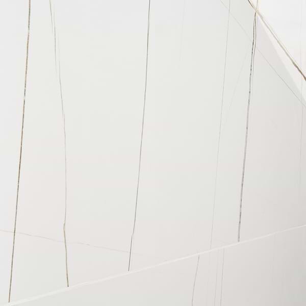 Minera Sahara Blanco White 48x48 Marble Look Polished Porcelain Tile