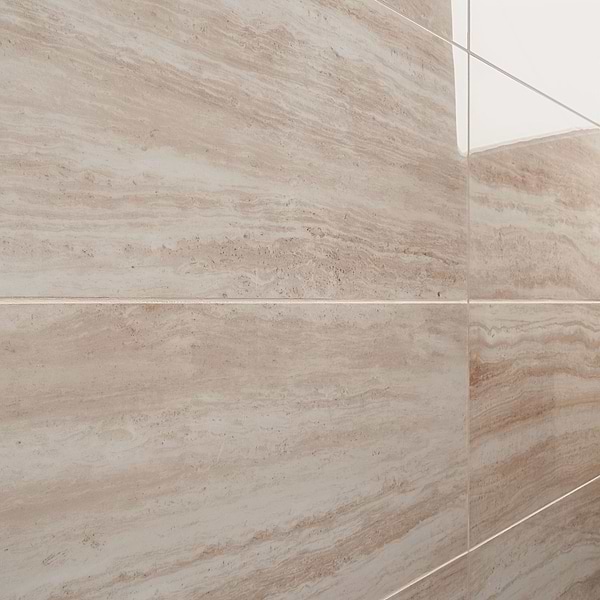 Nashville Beige 12x24 Travertine Look Polished Porcelain Tile