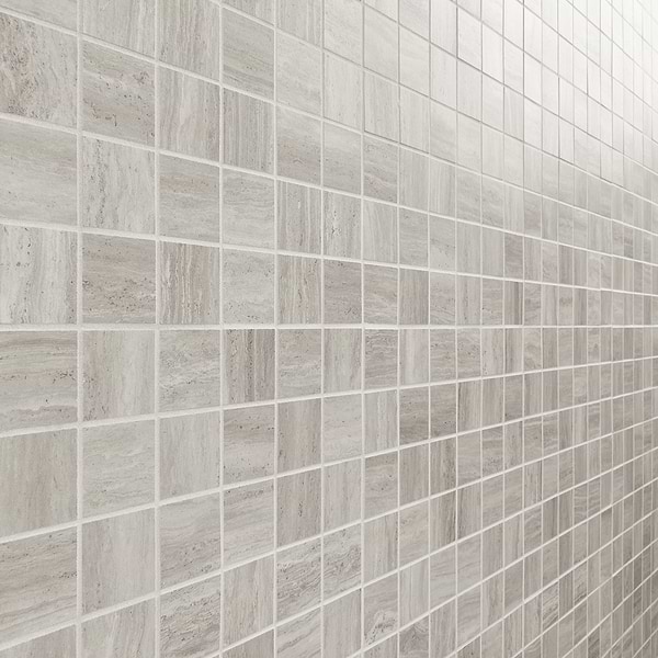 Nashville Gray 2x2 Travertine Look Matte Porcelain Mosaic Tile
