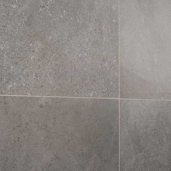 New Rock Fossil Dark Gray 24x24 Limestone Look Matte Porcelain Tile