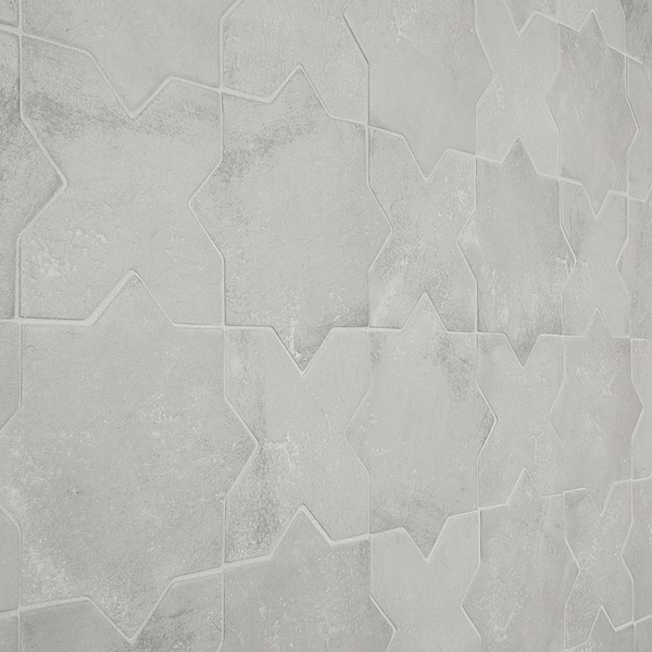 Parma Dove Gray Matte Star and Dove Gray Matte Cross 6" Porcelain Tile
