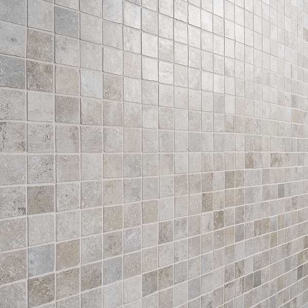 Seville Efeso Gray 2x2 Travertine Look Matte Porcelain Mosaic Tile