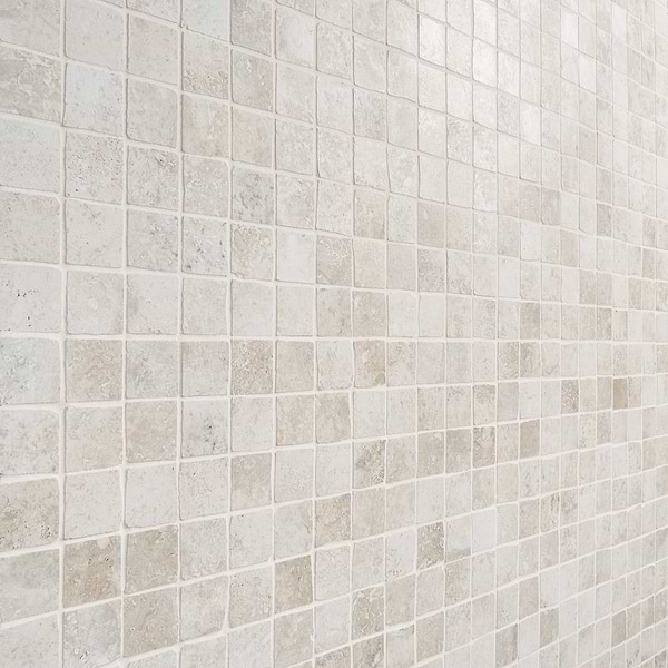 Seville Olimpia White 2x2 Travertine Look Matte Porcelain Mosaic Tile