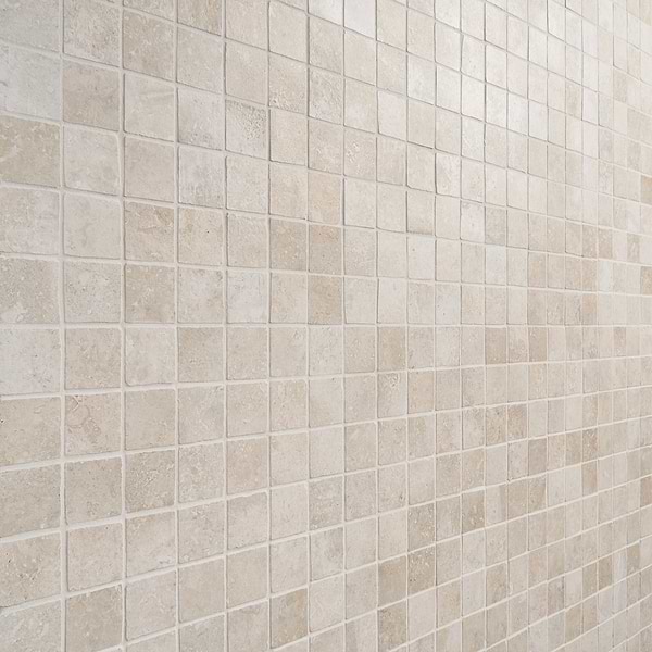 Seville Pergamo Beige 2x2 Travertine Look Matte Porcelain Mosaic Tile