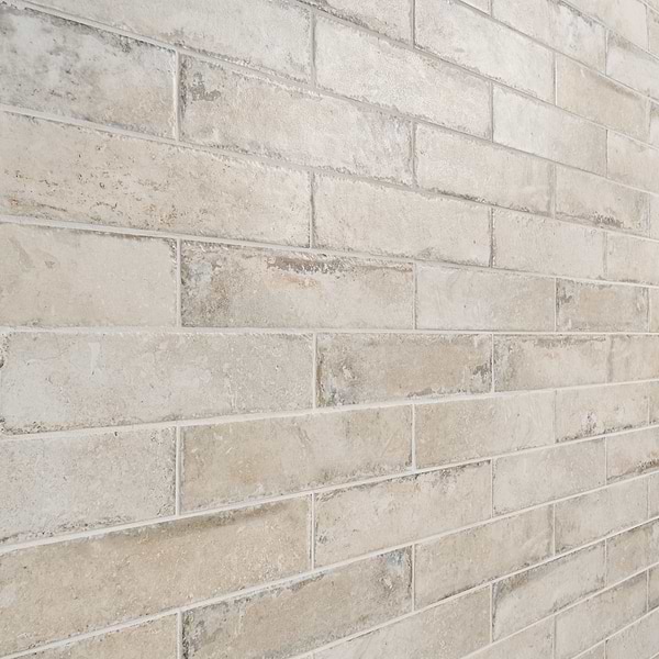 Sample-Seville Pergamo Beige 3x12 Travertine Look Matte Porcelain Tile