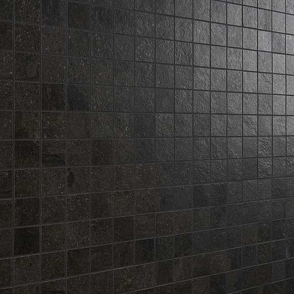 Acadia Charcoal Black 2x2 Limestone Look Matte Porcelain Mosaic Tile