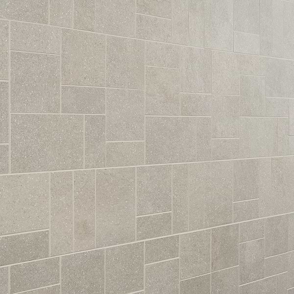 Acadia French Pattern Warm Linen White Limestone Look Matte Porcelain Mosaic Tile