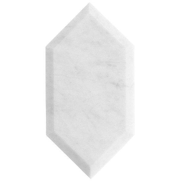 Carrara Beveled 8x4 Hexagon Polished Marble Tile