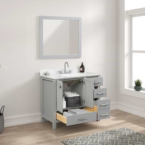 Athena 36'' Gray Vanity And Marble Counter