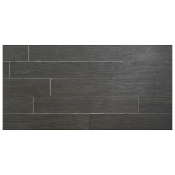 Millie Ebony Black 10x60 XL Wood Look Matte Porcelain Tile in Black, View 5, open zoomed image