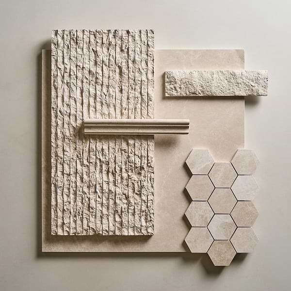 Cream Misto Beige 1" Penny Round Honed Marble Mosaic Tile