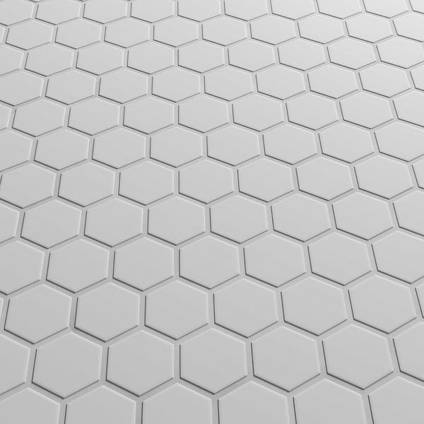 Serenity White 2" Hexagon Matte Porcelain Mosaic Tile
