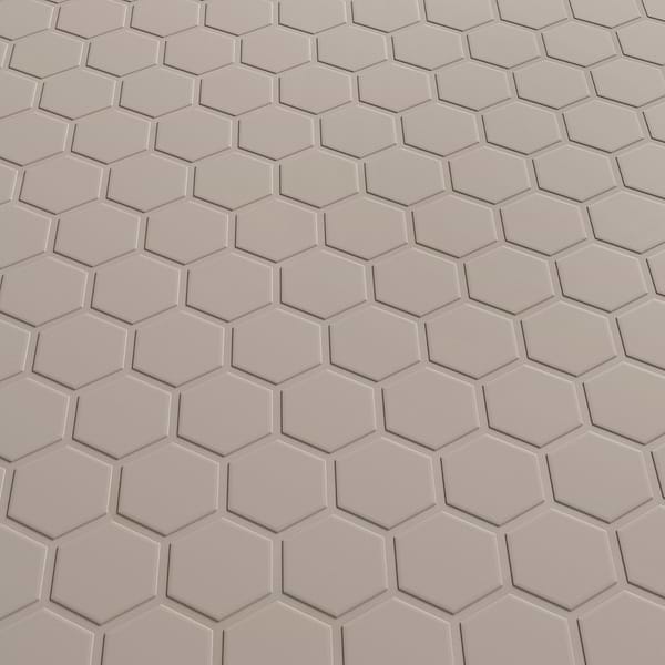 Serenity Taupe Gray  2" Hexagon Matte Porcelain Mosaic Tile