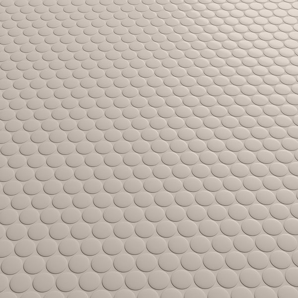 Serenity Taupe Gray 1" Penny Round Matte Porcelain Mosaic Tile