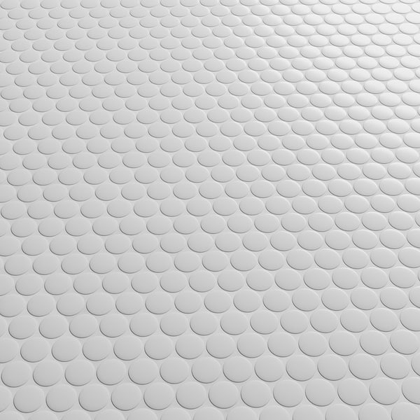 Serenity White 1" Penny Round Matte Porcelain Mosaic Tile