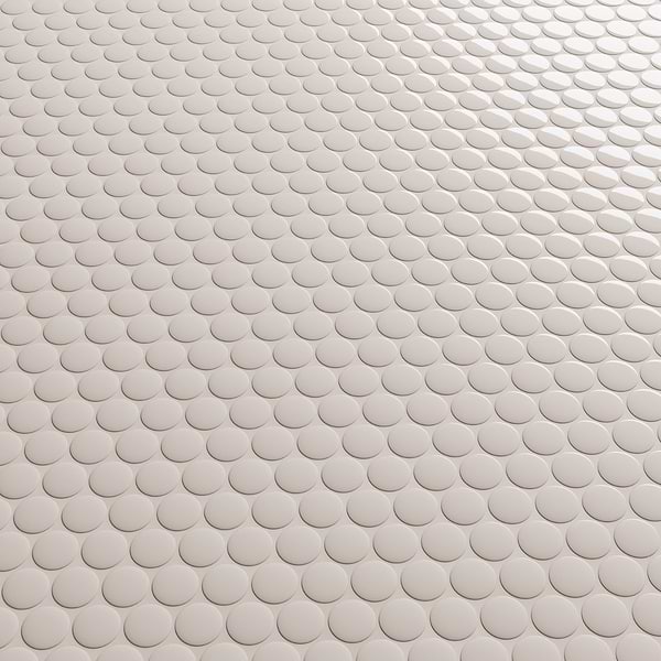 Serenity Pearl Beige 1" Penny Round Polished Porcelain Mosaic Tile