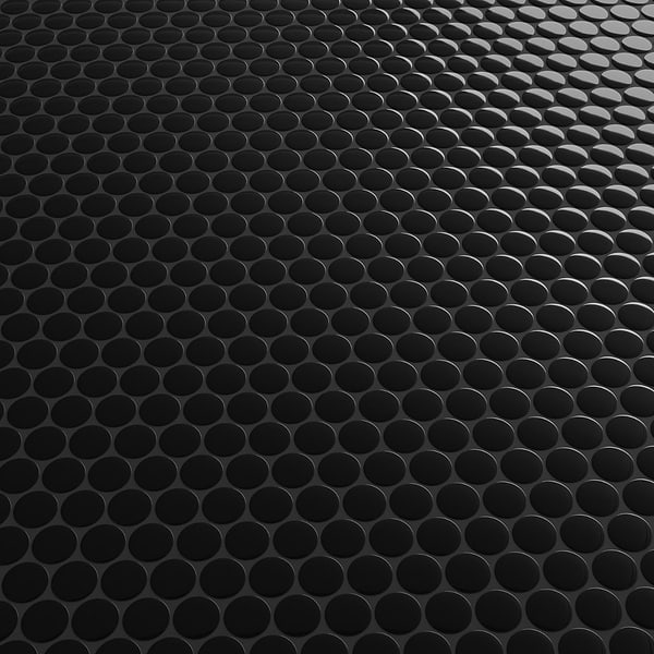 Serenity Black 1" Penny Round Polished Porcelain Mosaic Tile