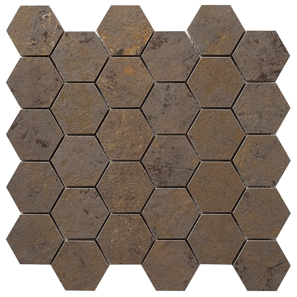Portrait Copper 2" Hex Matte Mosaic Tile in Bronze, View 5, open zoomed image