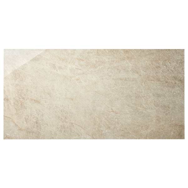 Grand Taj Mahal Lux Shimmer Fawn Beige 24x48 Stone Look Polished Porcelain Tile in Beige, View 5, open zoomed image