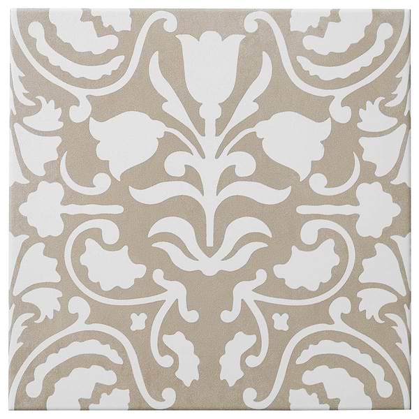 Elowynn Belle Sand Beige 8x8 Matte Porcelain Tile by Kravet in Beige & Cream, View 5, open zoomed image
