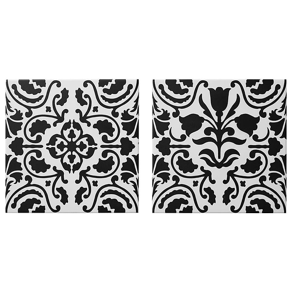 Elowynn Haven & Belle Eclipse White 8x8 Matte Porcelain Tile by Kravet in Green, White, View 5, open zoomed image