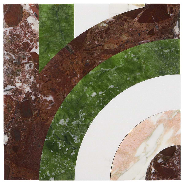 Elizabeth Sutton Arc Vertical Rainbow Multicolor 12x12 Polished Marble Mosaic Tile
