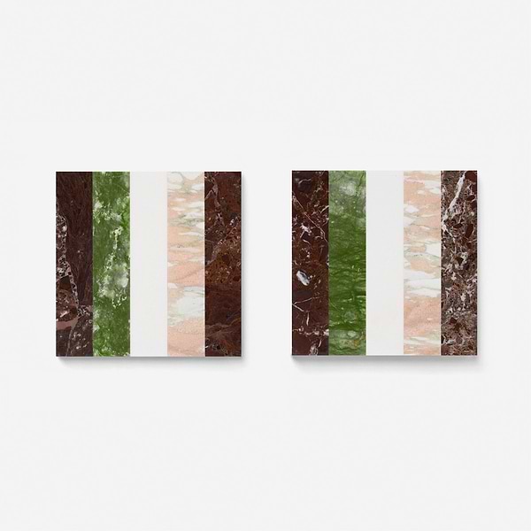 Elizabeth Sutton Arc Linear Rainbow Multicolor 12x12 Polished Marble Mosaic Tile