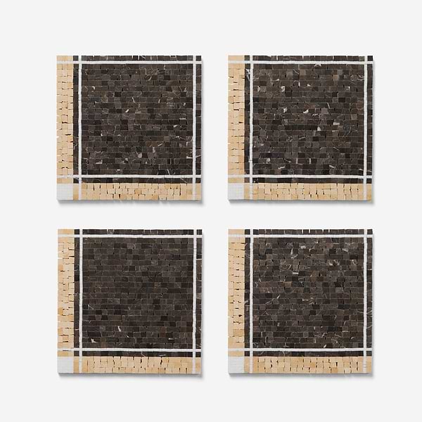 Lattica Saint Laurent Polished Marble Micro Mosaic Tile in Brown, White, View 5, open zoomed image