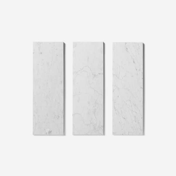 Bianco Carrara 6x18 Honed Marble Tile - Sample in White, View 5, open zoomed image