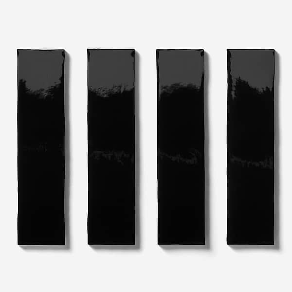 Lancaster Noir Black 3x12 Polished Ceramic Wall Tile