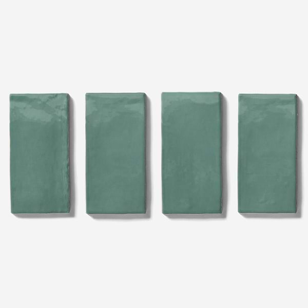 Lancaster Open Seas Green 3x6 Polished Ceramic Wall Tile
