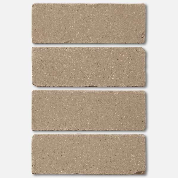 Brownstone Beige 3x7 Tumbled Wire Cut Clay Thin Brick Tile