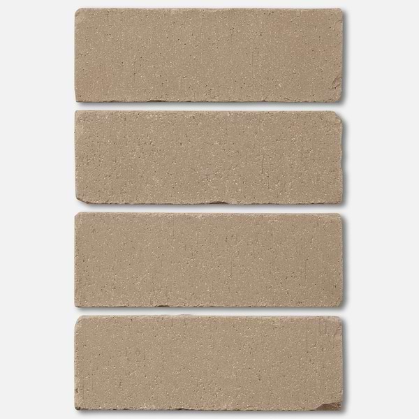Brownstone Gray 3x7 Tumbled Wire Cut Clay Thin Brick Tile