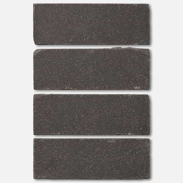 Brownstone Charcoal Black 3x7 Tumbled Wire Cut Clay Thin Brick Tile