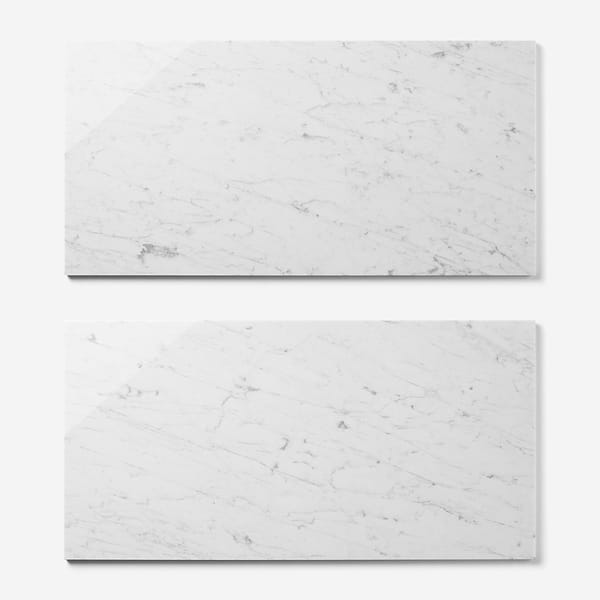 Bianco Carrara Premium "C" 16x32 Polished Marble Tile in White, View 5, open zoomed image