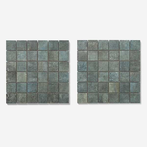 Flatiron 2.0 Aquamarine Green 2x2 Matte Porcelain Mosaic Tile by Angela Harris in Green, View 5, open zoomed image