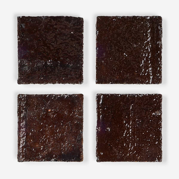 Terra Ember Espresso Brown 4x4 Handmade Crackled Glossy Terracotta Tile in Brown, View 5, open zoomed image