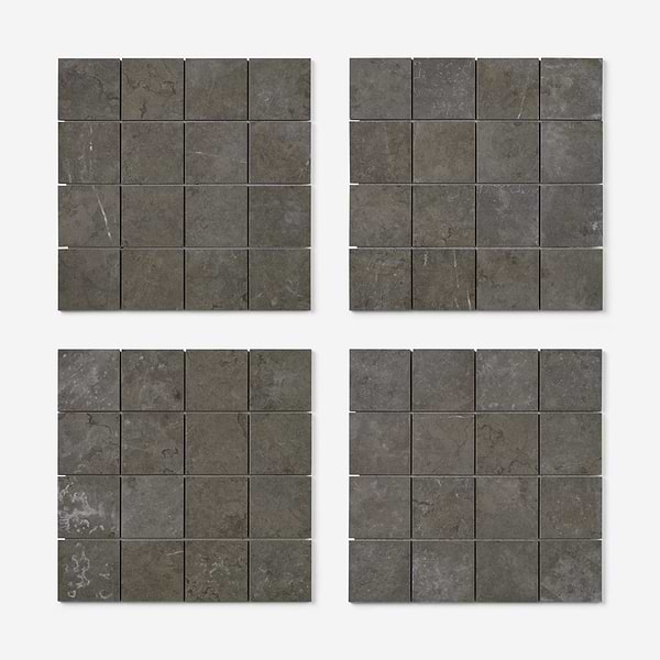 Corretta Mocha Gray 3x3 Matte Porcelain Mosaic Tile, View 5, open zoomed image
