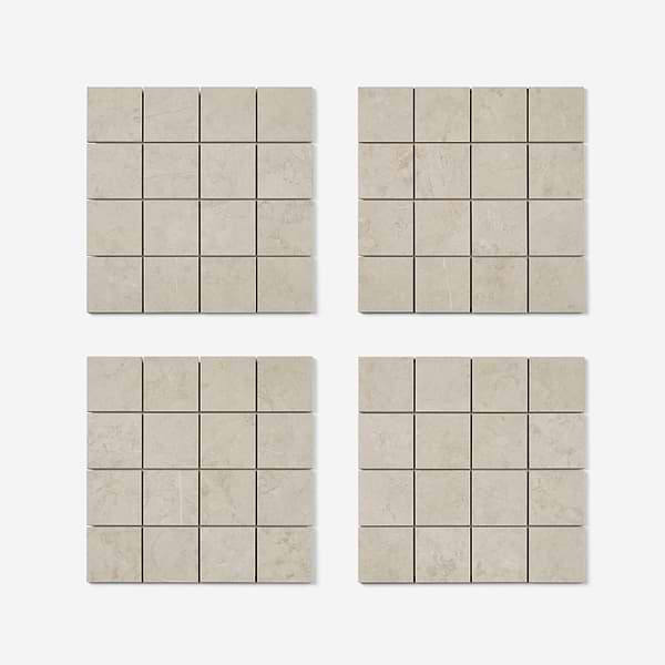 Corretta Sand Beige 3x3 Matte Porcelain Mosaic Tile in Sand, Beige, View 5, open zoomed image