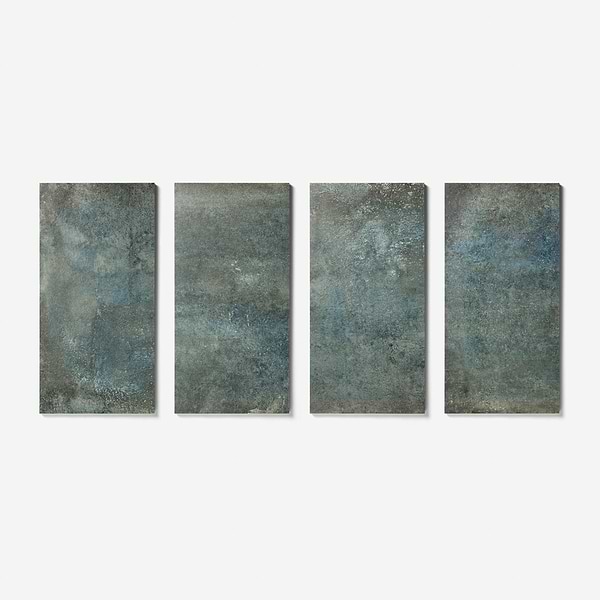 Flatiron 2.0 Aquamarine Green 12x24 Matte Porcelain Tile by Angela Harris in Green, View 5, open zoomed image