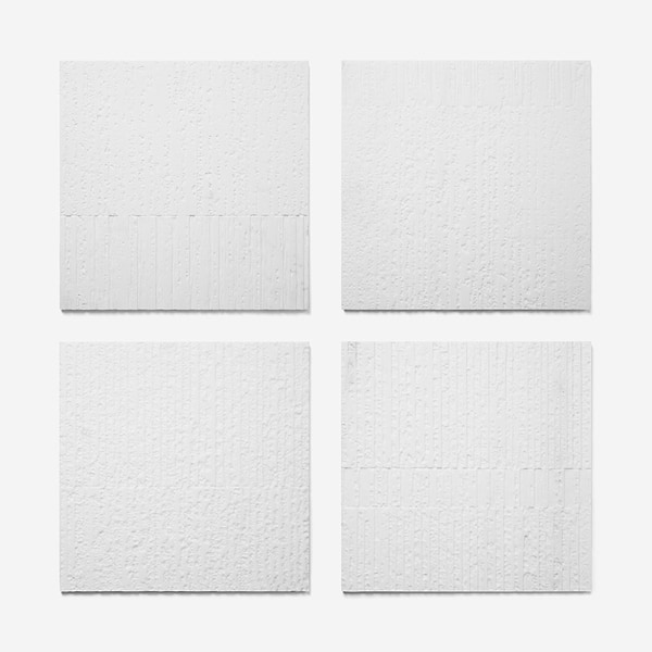 Stretto Carved Thassos 16x16 Textured Honed Marble Tile in White, View 5, open zoomed image